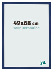 Cadre Photo 49x68cm Bleu Foncé Patiné MDF Bologna De Face Mesure | Yourdecoration.fr