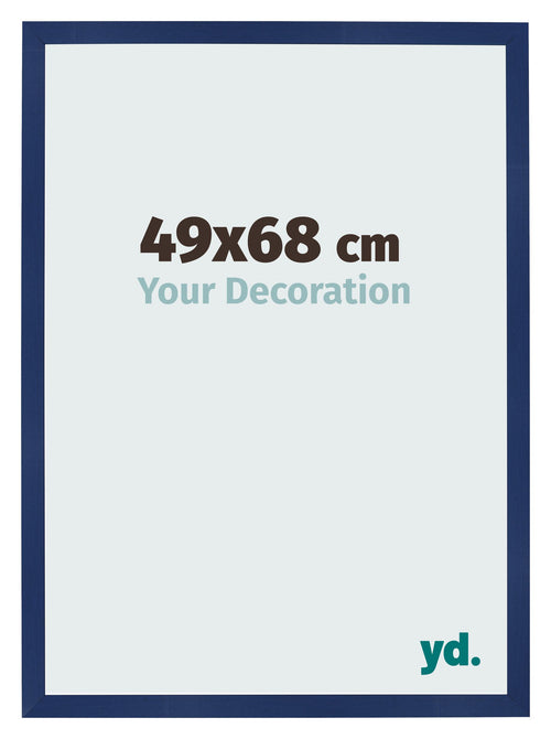 Cadre Photo 49x68cm Bleu Foncé Patiné MDF Bologna De Face Mesure | Yourdecoration.fr