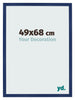 Cadre Photo 49x68cm Bleu Foncé Patiné MDF Bologna De Face Mesure | Yourdecoration.fr
