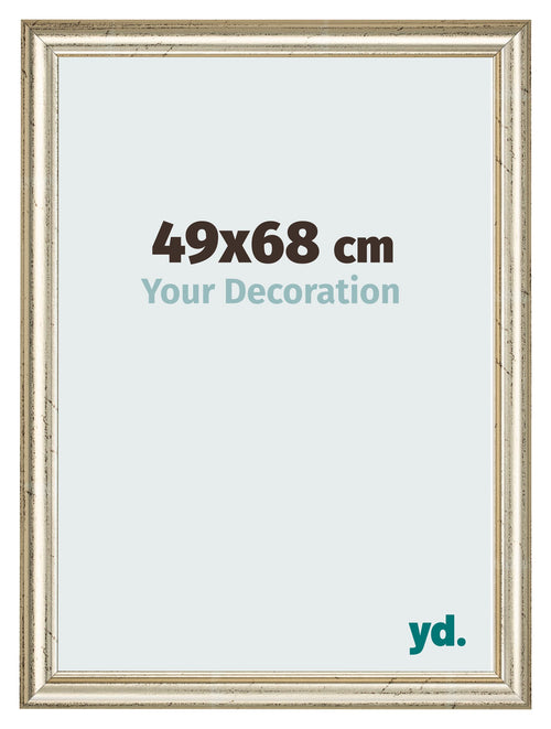 Cadre Photo 49x68cm Brillance Metallique MDF Lazio De Face Mesure | Yourdecoration.fr