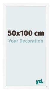 Cadre Photo 50x100 cm Blanc Mat MDF Bologna De Face Mesure | Yourdecoration.fr