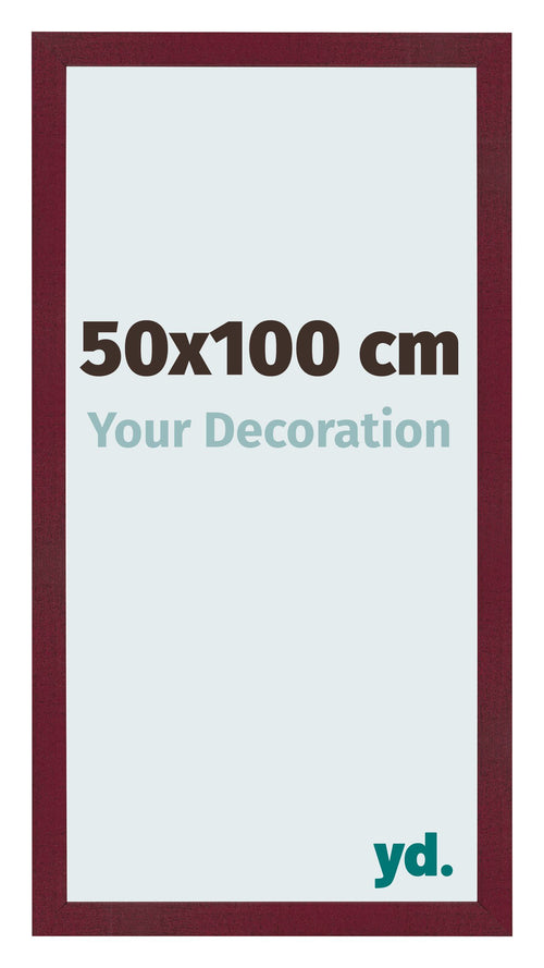 Cadre Photo 50x100 cm Vin Rouge Patine MDF Bologna De Face Mesure | Yourdecoration.fr