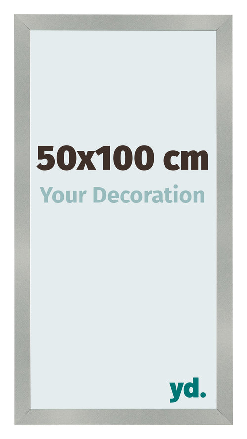 Cadre Photo 50x100cm Aluminium Brossé MDF Bologna De Face Mesure | Yourdecoration.fr
