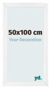 Cadre Photo 50x100cm Blanc Vintage MDF Pisa De Face Mesure | Yourdecoration.fr