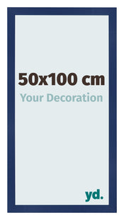 Cadre Photo 50x100cm Bleu Foncé Patiné MDF Bologna De Face Mesure | Yourdecoration.fr