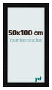 Cadre Photo 50x100cm Noir Argent Poli MDF Pisa De Face Mesure | Yourdecoration.fr