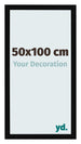 Cadre Photo 50x100cm Noir Brillant MDF Bologna De Face Mesure | Yourdecoration.fr