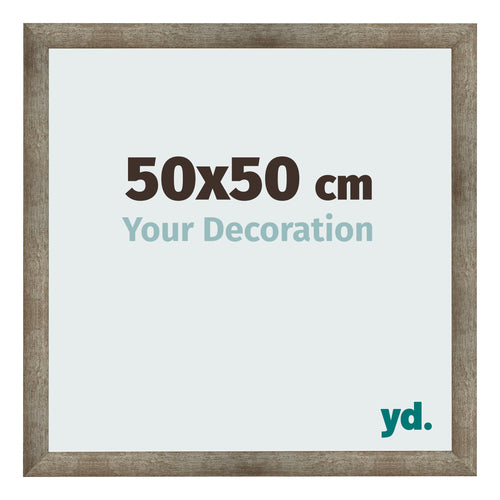 Cadre Photo 50x50 cm Metal Vintage MDF Bologna De Face Mesure | Yourdecoration.fr