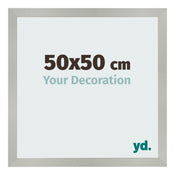 Cadre Photo 50x50cm Argent Mat MDF Bologna De Face Mesure | Yourdecoration.fr