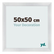Cadre Photo 50x50cm Argent Noir Patine MDF Pisa De Face Mesure | Yourdecoration.fr