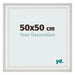 Cadre Photo 50x50cm Blanc Patine MDF Lazio De Face Mesure | Yourdecoration.fr