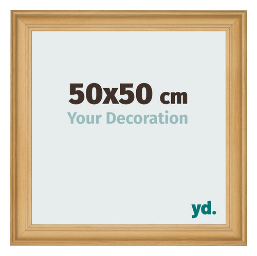 Cadre Photo 50x50cm De Pin Grain de Bois MDF Lazio De Face Mesure | Yourdecoration.fr