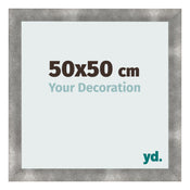 Cadre Photo 50x50cm Metal Vintage MDF Pisa De Face Mesure | Yourdecoration.fr