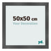 Cadre Photo 50x50cm Noir Argent Poli MDF Pisa De Face Mesure | Yourdecoration.fr