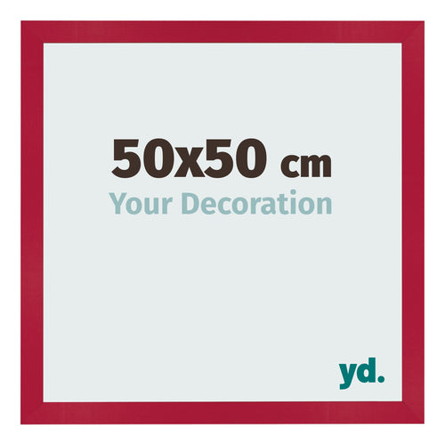 Cadre Photo 50x50cm Rouge MDF Bologna De Face Mesure | Yourdecoration.fr
