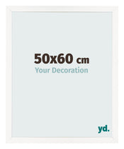 Cadre Photo 50x60 cm Blanc Brillant MDF Bologna De Face Mesure | Yourdecoration.fr