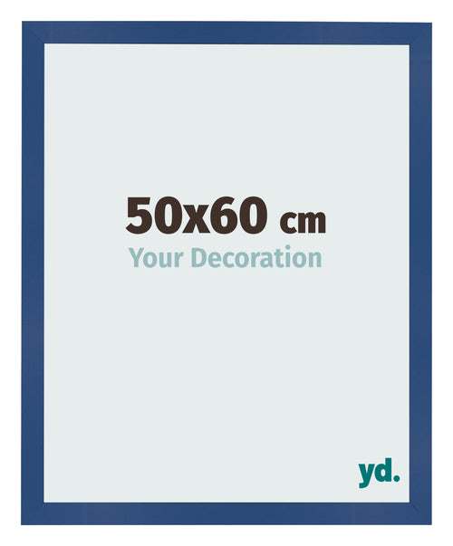 Cadre Photo 50x60 cm Bleu Fonce MDF Bologna De Face Mesure | Yourdecoration.fr