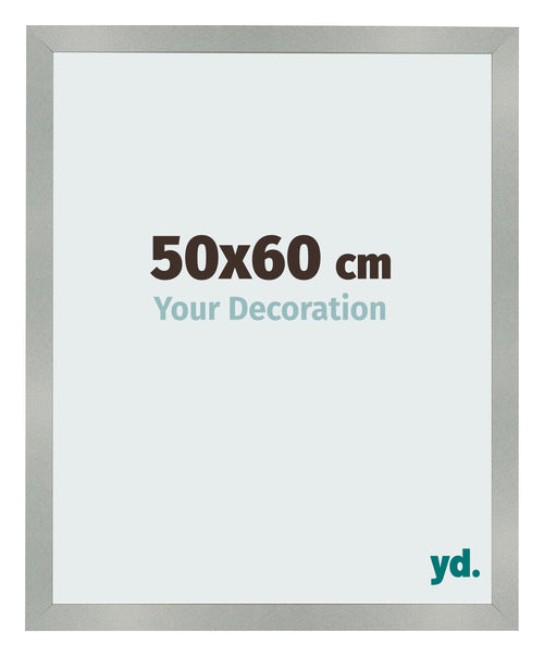 Cadre Photo 50x60cm Aluminium Brossé MDF Bologna De Face Mesure | Yourdecoration.fr