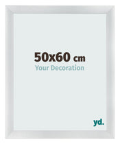 Cadre Photo 50x60cm Argent Noir Patine MDF Pisa De Face Mesure | Yourdecoration.fr