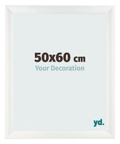 Cadre Photo 50x60cm Blanc Vintage MDF Pisa De Face Mesure | Yourdecoration.fr