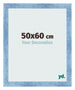 Cadre Photo 50x60cm Bleu Brillant Patine MDF Pisa De Face Mesure | Yourdecoration.fr
