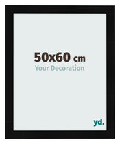 Cadre Photo 50x60cm Noir Argent Poli MDF Pisa De Face Mesure | Yourdecoration.fr