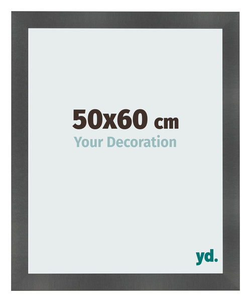 Cadre Photo 50x60cm Noir Argent Poli MDF Pisa De Face Mesure | Yourdecoration.fr