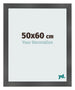 Cadre Photo 50x60cm Noir Argent Poli MDF Pisa De Face Mesure | Yourdecoration.fr
