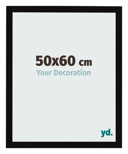 Cadre Photo 50x60cm Noir Brillant MDF Bologna De Face Mesure | Yourdecoration.fr