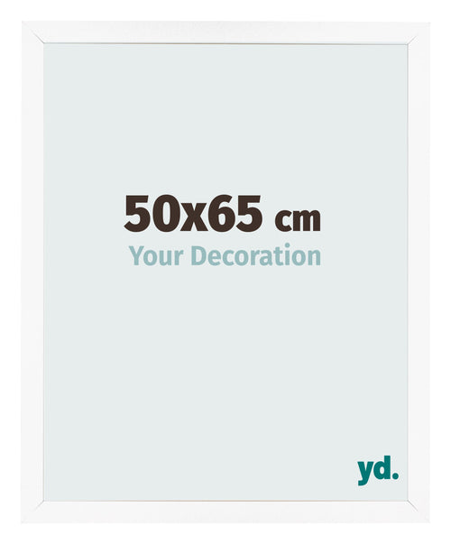 Cadre Photo 50x65 cm Blanc Mat MDF Bologna De Face Mesure | Yourdecoration.fr
