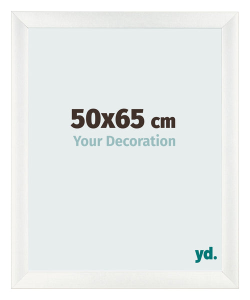 Cadre Photo 50x65cm Blanc Vintage MDF Pisa De Face Mesure | Yourdecoration.fr