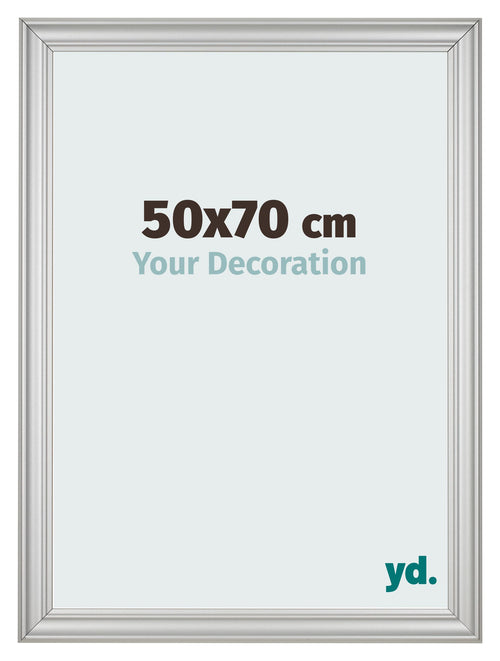 Cadre Photo 50x70cm Argent Mat MDF Lazio De Face Mesure | Yourdecoration.fr