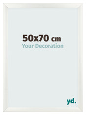 Cadre Photo 50x70cm Blanc Vintage MDF Pisa De Face Mesure | Yourdecoration.fr