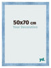 Cadre Photo 50x70cm Bleu Brillant Patine MDF Pisa De Face Mesure | Yourdecoration.fr