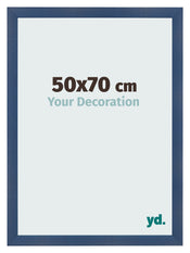 Cadre Photo 50x70cm Bleu Fonce Patine MDF Pisa De Face Mesure | Yourdecoration.fr