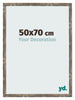Cadre Photo 50x70cm Bleu Or Mélangé MDF Bologna De Face Mesure | Yourdecoration.fr