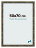 Cadre Photo 50x70cm Bleu Or Melange MDF Pisa De Face Mesure | Yourdecoration.fr