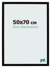 Cadre Photo 50x70cm Noir Brillant MDF Bologna De Face Mesure | Yourdecoration.fr