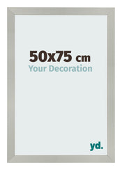 Cadre Photo 50x75cm Argent Mat MDF Bologna De Face Mesure | Yourdecoration.fr