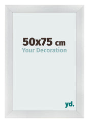 Cadre Photo 50x75cm Argent Noir Patine MDF Pisa De Face Mesure | Yourdecoration.fr