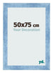 Cadre Photo 50x75cm Bleu Brillant Patine MDF Pisa De Face Mesure | Yourdecoration.fr