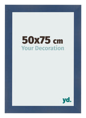 Cadre Photo 50x75cm Bleu Fonce Patine MDF Pisa De Face Mesure | Yourdecoration.fr