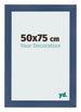 Cadre Photo 50x75cm Bleu Fonce Patine MDF Pisa De Face Mesure | Yourdecoration.fr