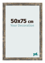 Cadre Photo 50x75cm Bleu Or Mélangé MDF Bologna De Face Mesure | Yourdecoration.fr