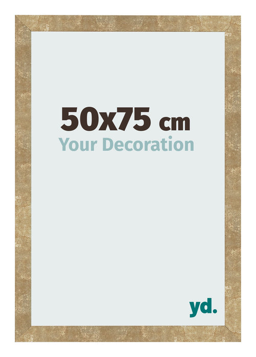 Cadre Photo 50x75cm Or Antique MDF Bologna De Face Mesure | Yourdecoration.fr
