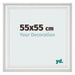 Cadre Photo 55x55cm Blanc Patine MDF Lazio De Face Mesure | Yourdecoration.fr