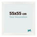 Cadre Photo 55x55cm Blanc Vintage MDF Pisa De Face Mesure | Yourdecoration.fr