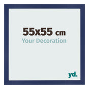 Cadre Photo 55x55cm Bleu Foncé Patiné MDF Bologna De Face Mesure | Yourdecoration.fr