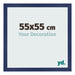 Cadre Photo 55x55cm Bleu Foncé Patiné MDF Bologna De Face Mesure | Yourdecoration.fr
