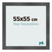 Cadre Photo 55x55cm Noir Argent Poli MDF Pisa De Face Mesure | Yourdecoration.fr